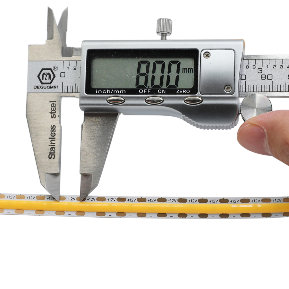 DC12V 8mm Width 512Chips/m Flexible COB High CRI 90+ LED Strip Light 5m/16.4ft Per Roll DC12V 8mm Width 512Chips/m Flexible COB High CRI 90+ LED Strip Light 5m/16.4ft Per Roll